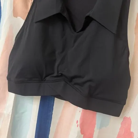 Halara SoftlyZero QuickDry Polo Collar V Neck Racerback Cropped Tennis Tank Top - Picture 8 of 13